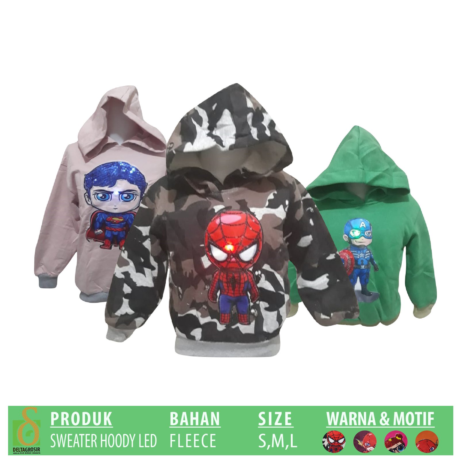 Pabrik Sweater Hoody LED Anak Murah di Surabaya